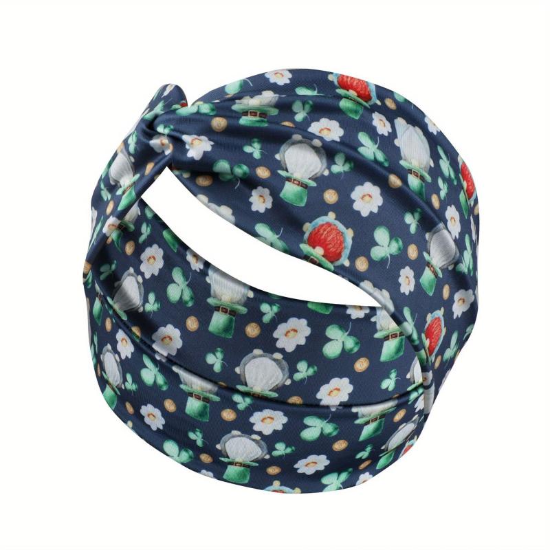 St Patrick's Green Shamrock Pattern Headband Holiday Celebration Gift
