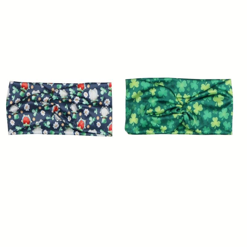 St Patrick's Green Shamrock Pattern Headband Holiday Celebration Gift