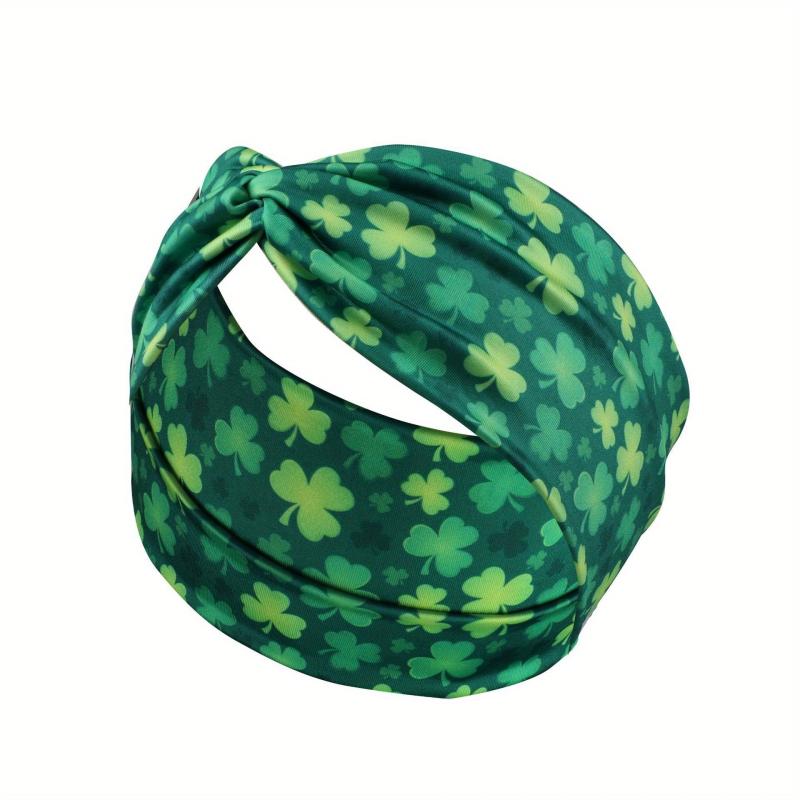 St Patrick's Green Shamrock Pattern Headband Holiday Celebration Gift