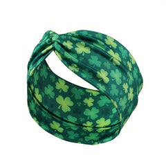 St Patrick's Green Shamrock Pattern Headband Holiday Celebration Gift
