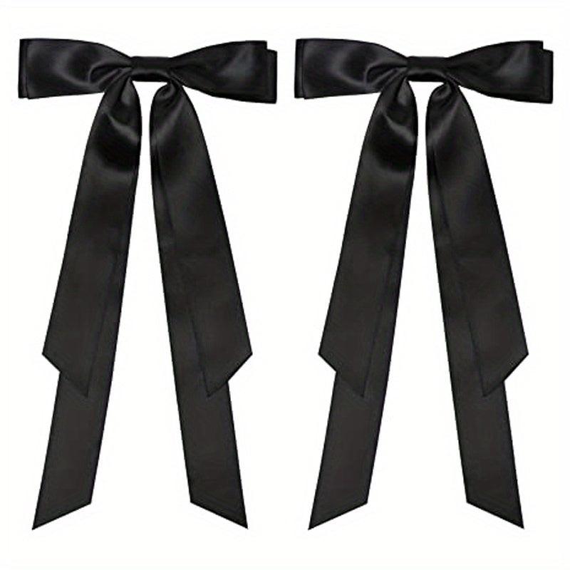 2pcs Bow Hair Scarf Clip Ribbon French Barrette Non Slip Hair Clip
