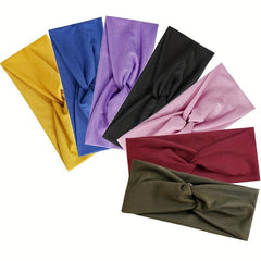6pcs Solid Headband Cross Knotted Hair Band Daily Hair Accessories