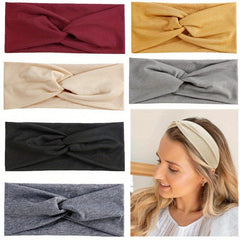 6pcs Solid Headband Cross Knotted Hair Band Daily Hair Accessories