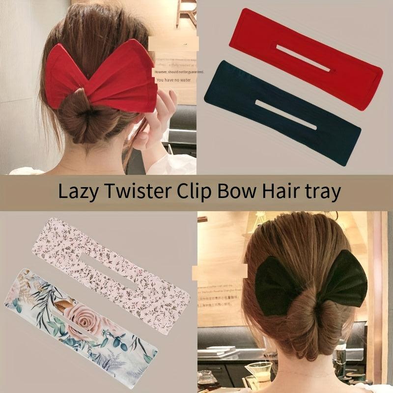 Floral Hair Band Bun Holder Bow Knot Hair Accessory