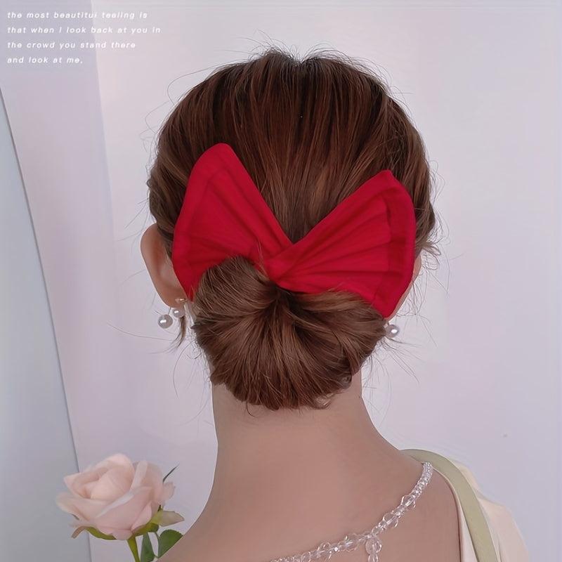 Floral Hair Band Bun Holder Bow Knot Hair Accessory