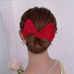 Floral Hair Band Bun Holder Bow Knot Hair Accessory