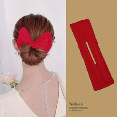 Floral Hair Band Bun Holder Bow Knot Hair Accessory