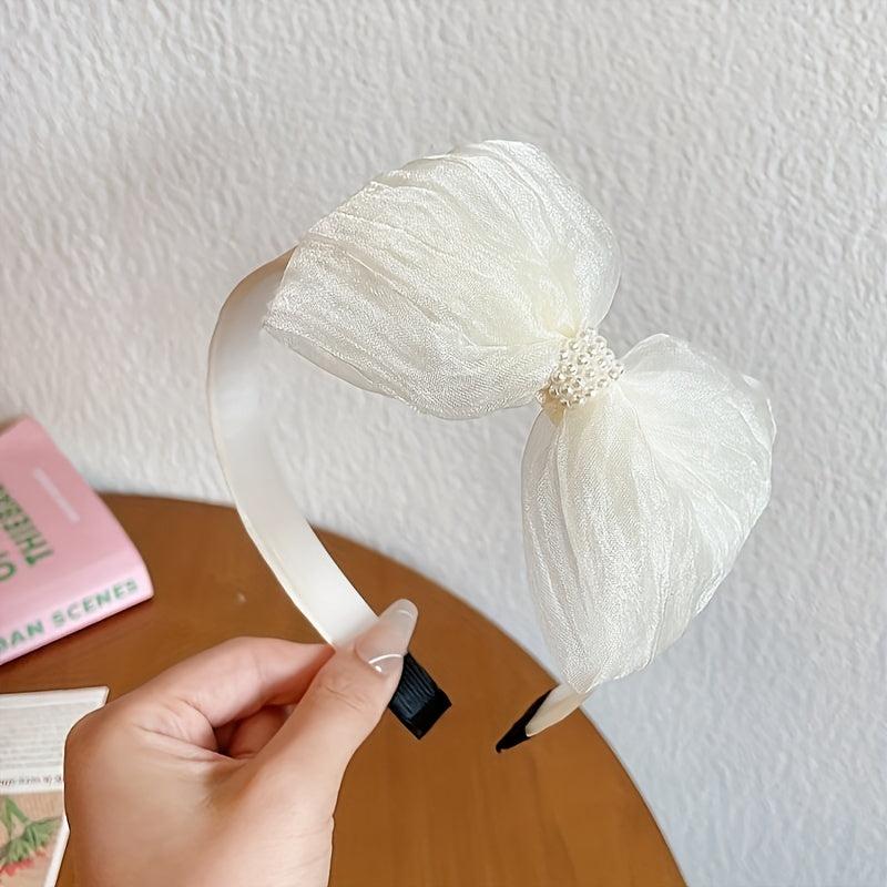 Mesh Bow Hairband for Girls Princess Style Head Buckle