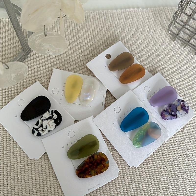 2pcs Acetate Hair Clip Side Clip Duck Billed Non-slip Bangs Clip