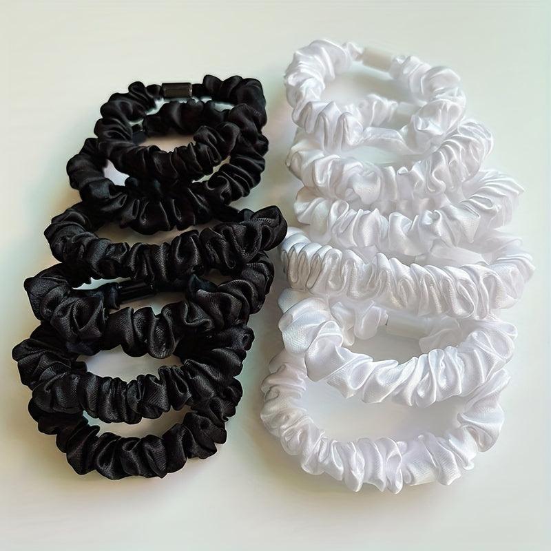 48pcs Silky Scrunchies Hair Tie Elastic Ponytail Holder Hair Accessories