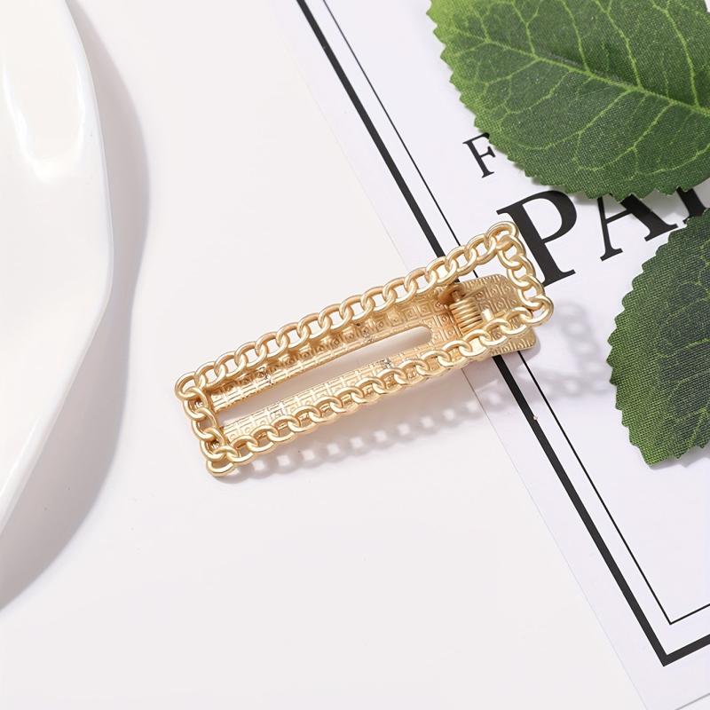 1pcs Chain Hair Clips Hollow Vintage Hair Clips All Match Hair Barrettes