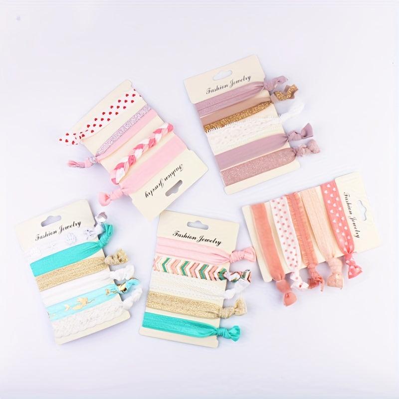 Colorful Ribbon Hair Tie Knotted Hair Rope Elastic Ponytail Holder Accessories