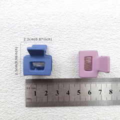 8pcs Small Solid Hair Claw Rectangle Hair Claw for Women Girls