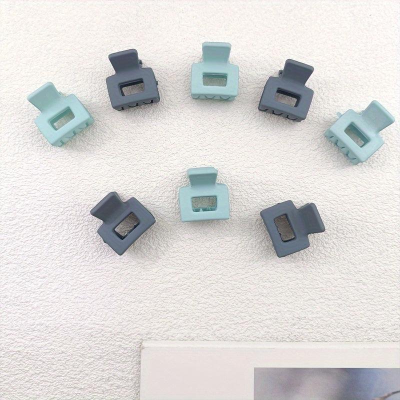 8pcs Small Solid Hair Claw Rectangle Hair Claw for Women Girls