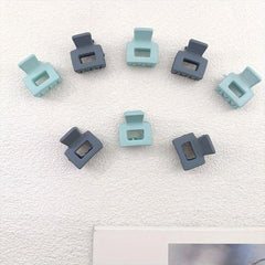 8pcs Small Solid Hair Claw Rectangle Hair Claw for Women Girls
