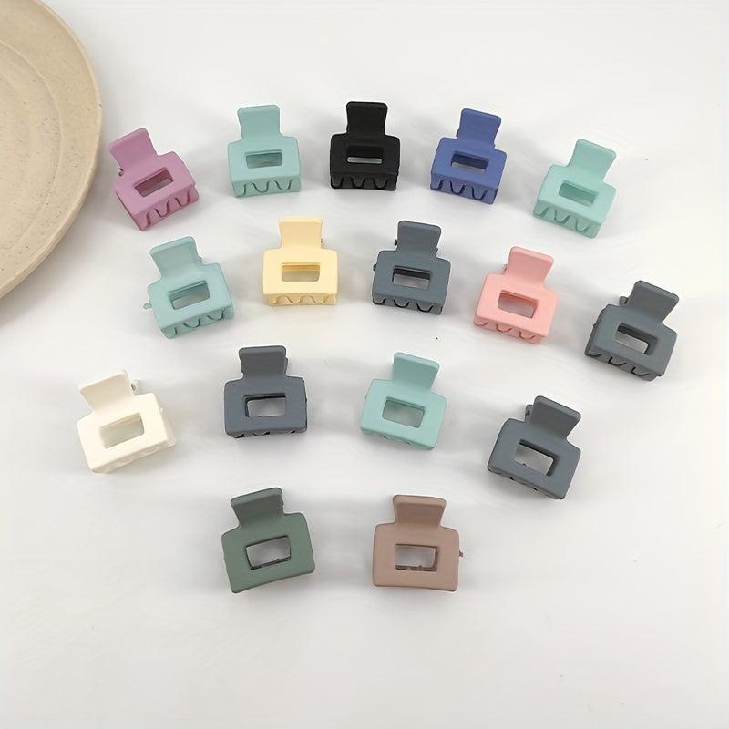 8pcs Small Solid Hair Claw Rectangle Hair Claw for Women Girls