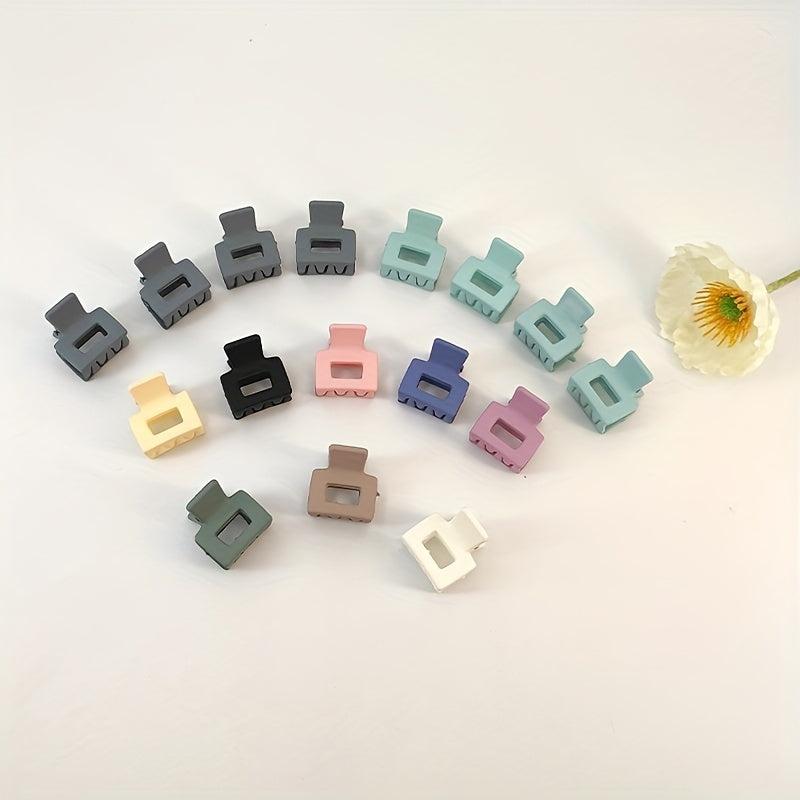 8pcs Small Solid Hair Claw Rectangle Hair Claw for Women Girls