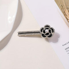 Camellia Decor Rhinestone Hair Clip for Women