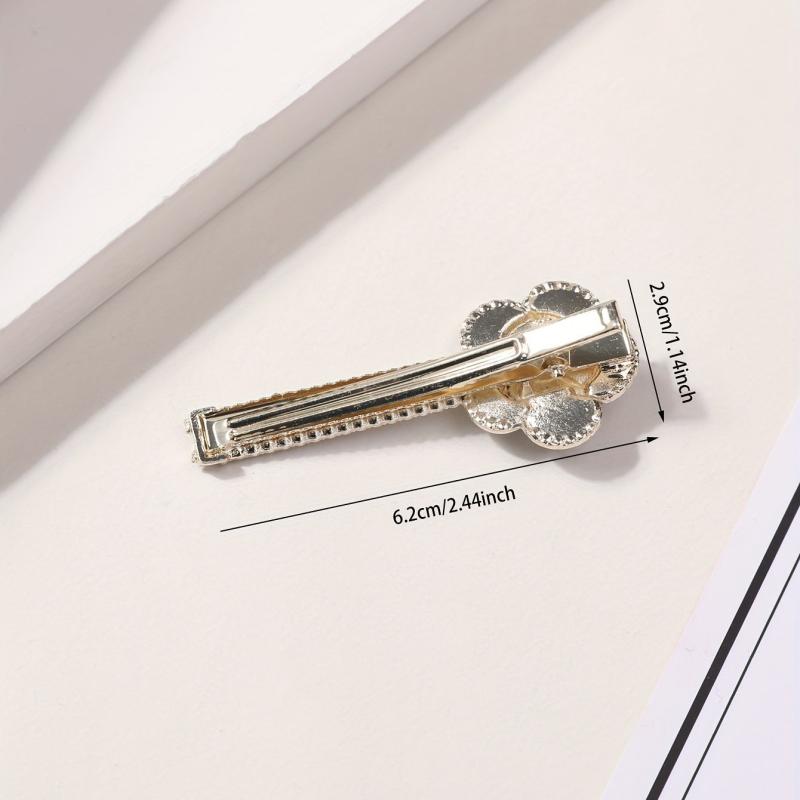 Camellia Decor Rhinestone Hair Clip for Women