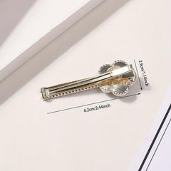 Camellia Decor Rhinestone Hair Clip for Women