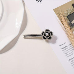 Camellia Decor Rhinestone Hair Clip for Women