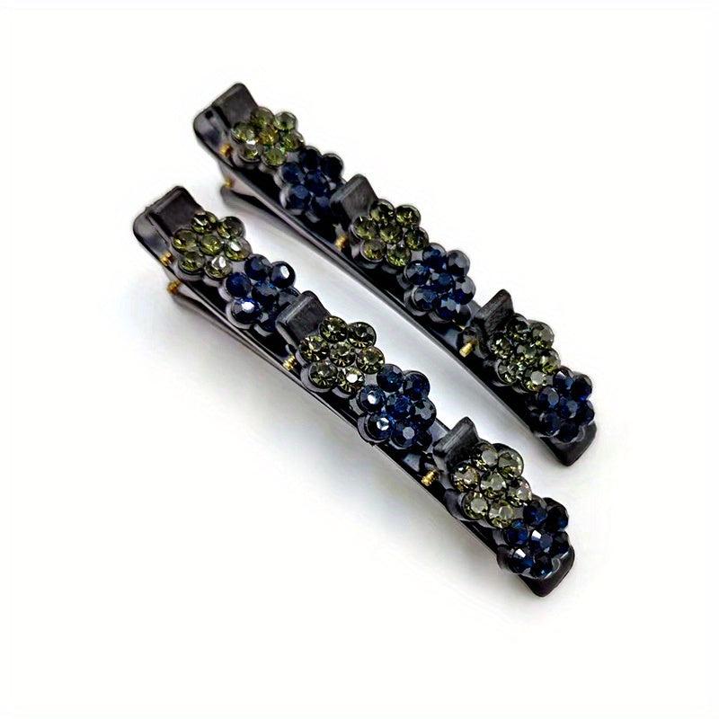 Colorful Rhinestone Braids Clip for Hair Bangs