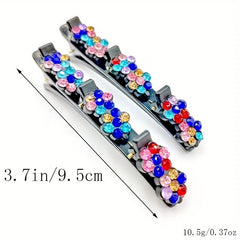 Colorful Rhinestone Braids Clip for Hair Bangs