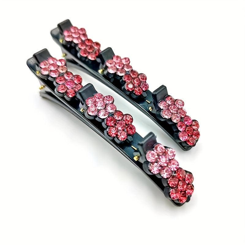 Colorful Rhinestone Braids Clip for Hair Bangs