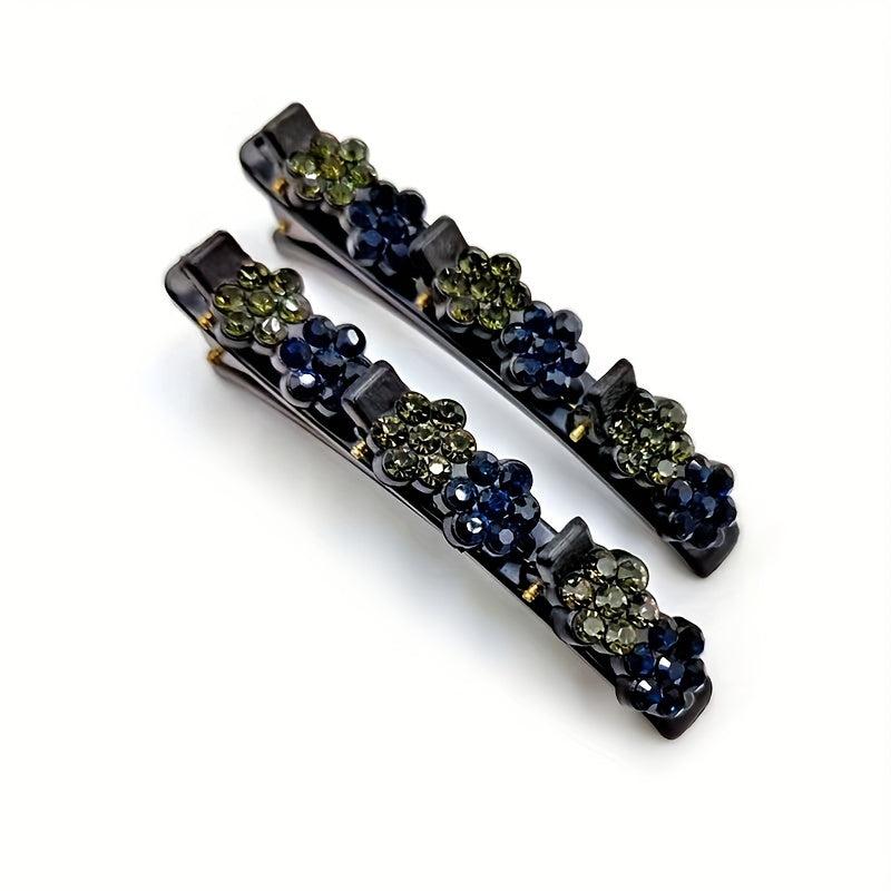 Colorful Rhinestone Braids Clip for Hair Bangs