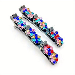 Colorful Rhinestone Braids Clip for Hair Bangs