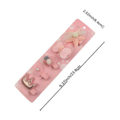 5pcs Girls Sparkling Shinning Hair Clips Plush Snowflake Bow Hairpin
