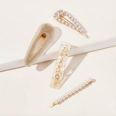 Pearl Zircon Sparkling Hair Clip Set