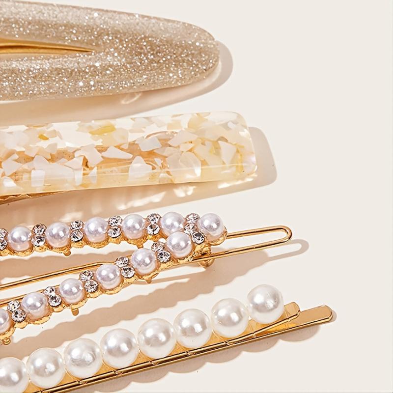 Pearl Zircon Sparkling Hair Clip Set