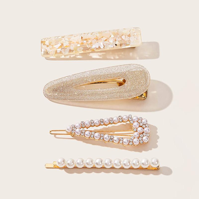 Pearl Zircon Sparkling Hair Clip Set