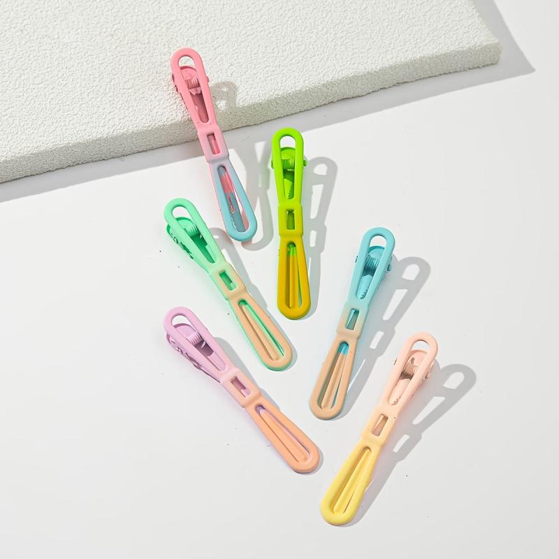 6pcs Multicolor Bow Hair Clip Gradient Barrette Hairpin