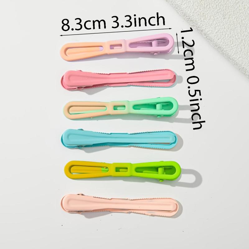 6pcs Multicolor Bow Hair Clip Gradient Barrette Hairpin