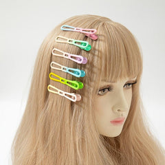 6pcs Multicolor Bow Hair Clip Gradient Barrette Hairpin