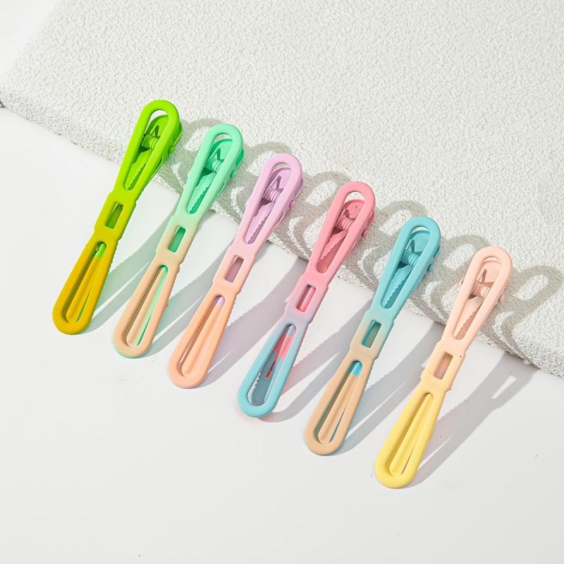6pcs Multicolor Bow Hair Clip Gradient Barrette Hairpin