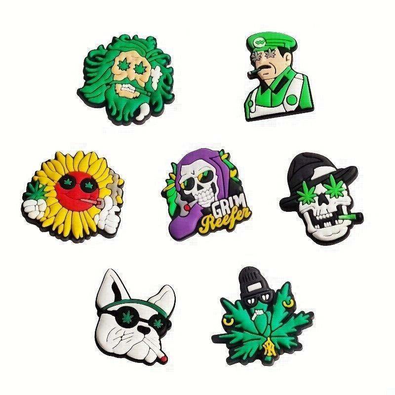 16Pcs Green Shoe Charms Cartoon Clogs Sandal PVC Shoe Decoration