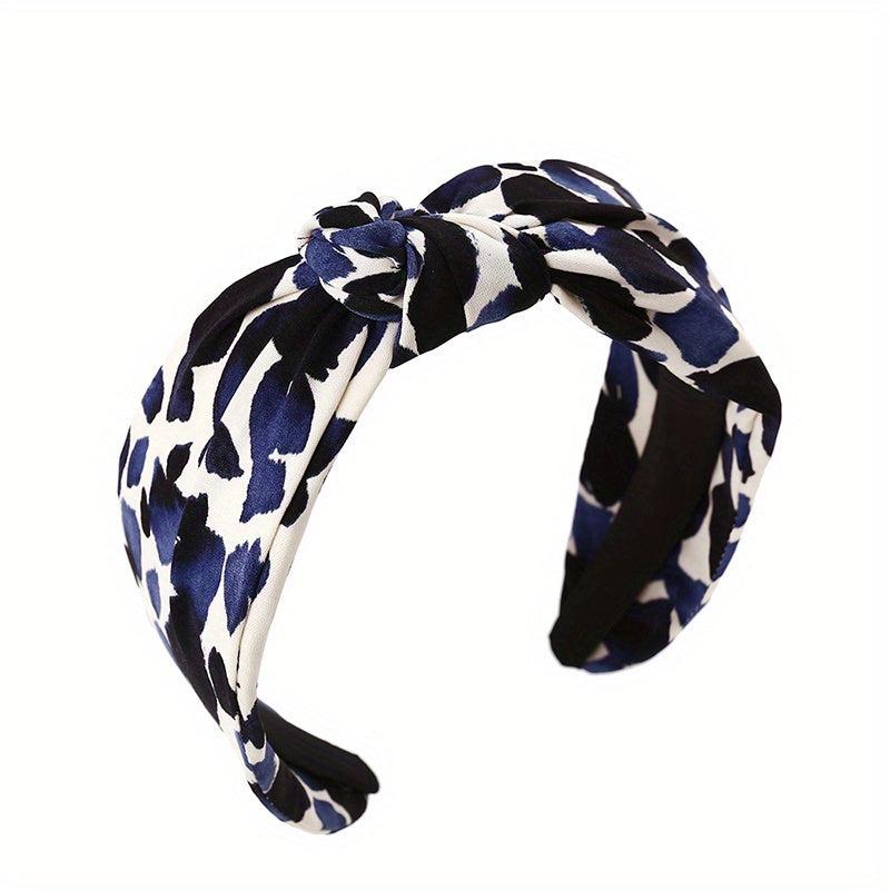 Colorful Leopard Pattern Headband Wide Cross Knotted Hair Band
