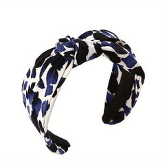 Colorful Leopard Pattern Headband Wide Cross Knotted Hair Band