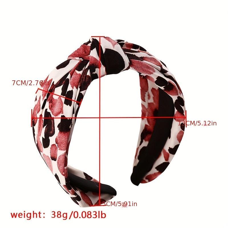 Colorful Leopard Pattern Headband Wide Cross Knotted Hair Band