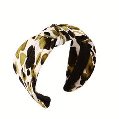 Colorful Leopard Pattern Headband Wide Cross Knotted Hair Band