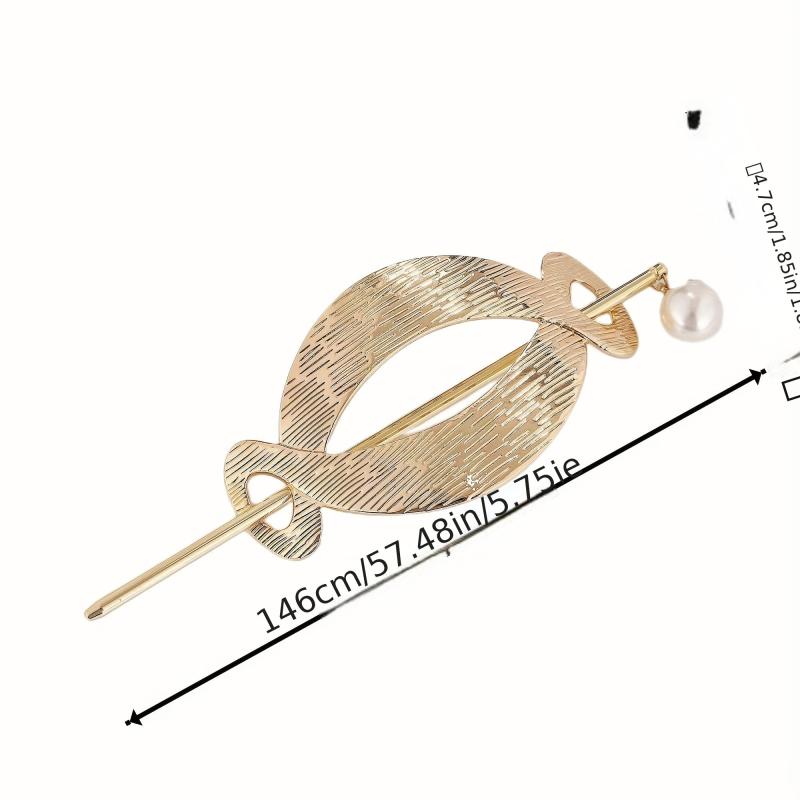Vintage French Hair Clips Metal Stick Ponytail Holders Barrettes for Women Girls
