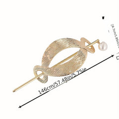 Vintage French Hair Clips Metal Stick Ponytail Holders Barrettes for Women Girls