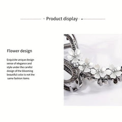 Alloy Antique Floral Clip Zircon Hair Clip Retro Pear Blossom Curved Clip