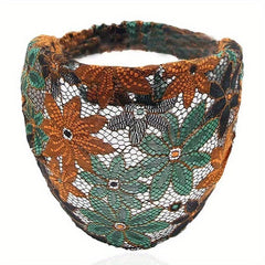 Floral Lace Headband Wide Brim Sports Turban Hair Band
