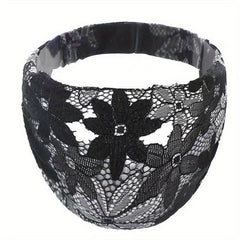 Floral Lace Headband Wide Brim Sports Turban Hair Band