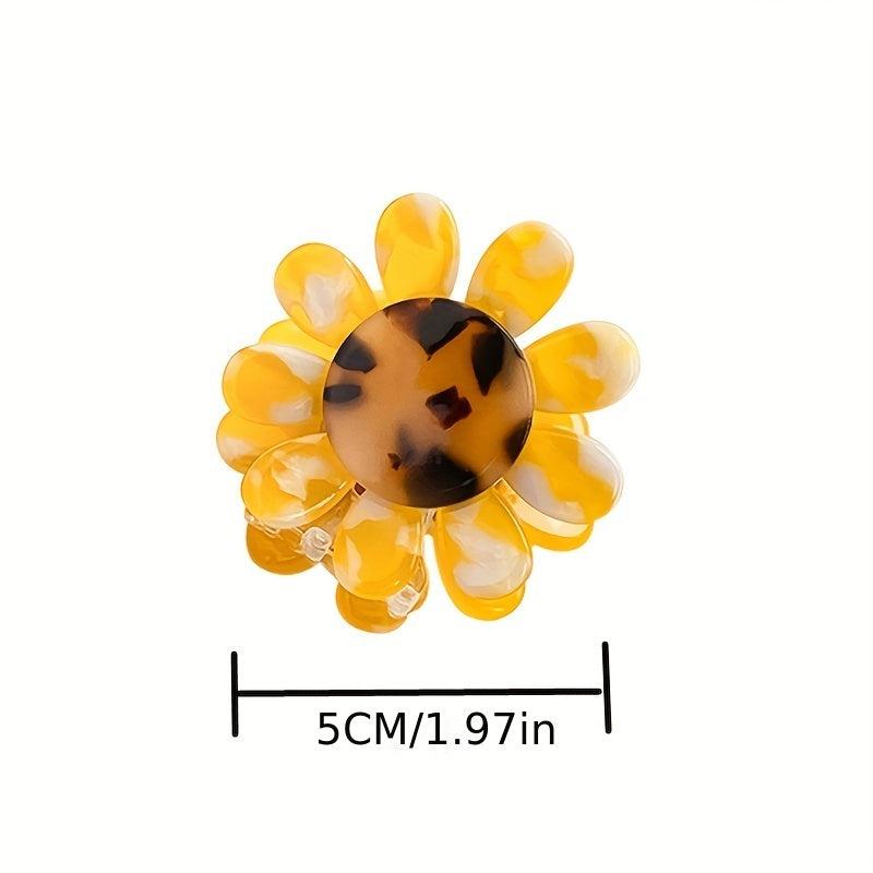 Acrylic Flower Hair Claw Sunflower Shaped Hair Claw for Girls
