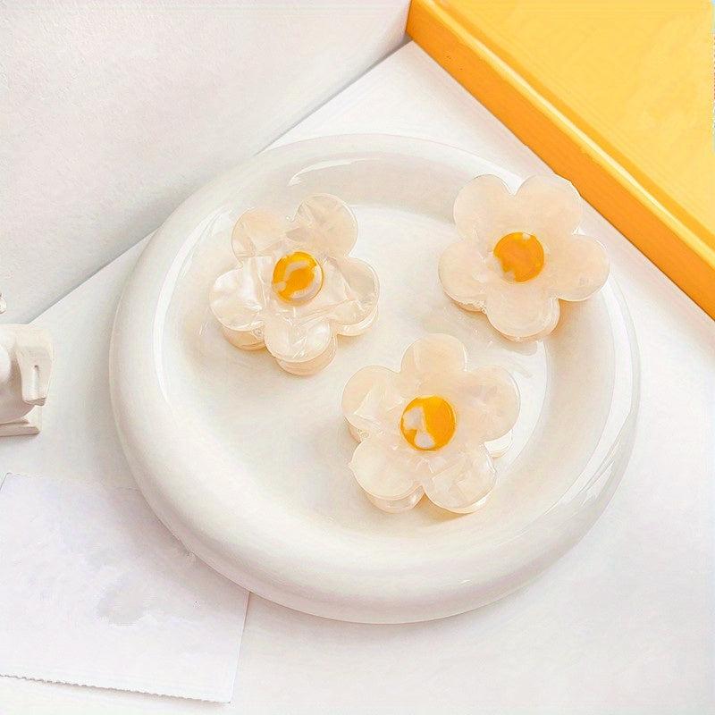 Acrylic Flower Hair Claw Sunflower Shaped Hair Claw for Girls